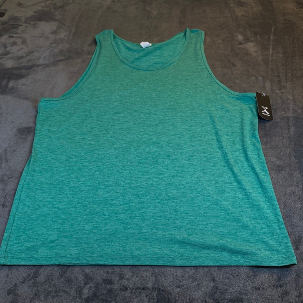 Xersion Green Heathered Athletic Workout Tank Top Quick Dry Mens Extra Large NWT